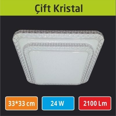 Sıva Üstü Led Panel 33x33 Çift Kristal