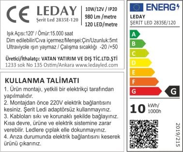 şerit led 120 ledli