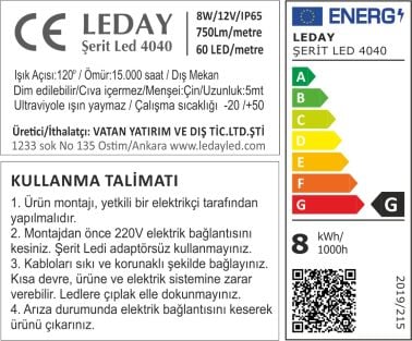 silikonlu şerit led