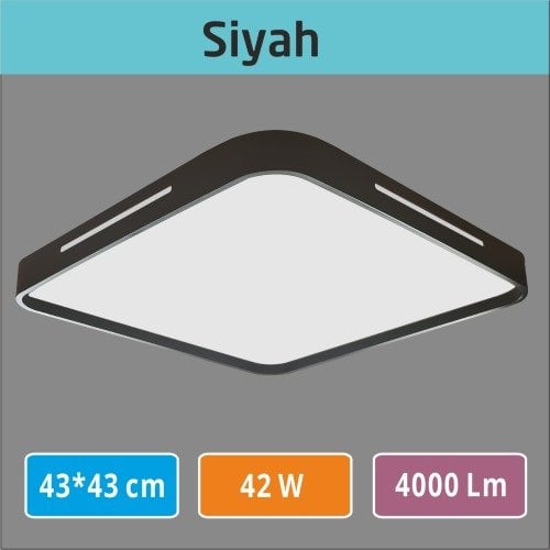 Sıva Üstü Led Panel 43x43 Siyah