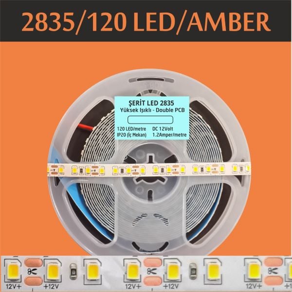 2835 Şerit Led 120 Led Amber