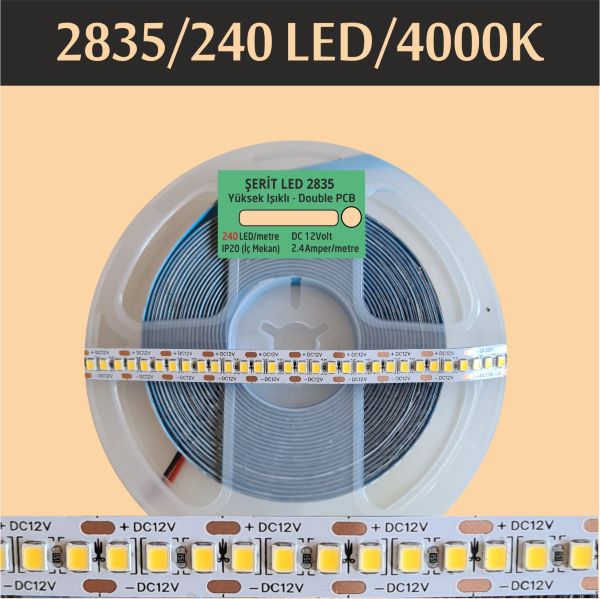 2835 Şerit Led 240 Led 4000K