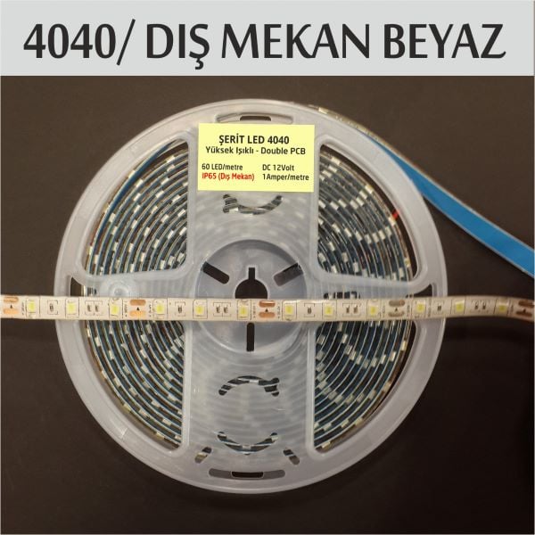4040 Şerit Led Dış Mekan Beyaz