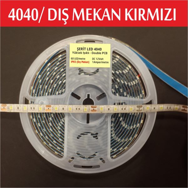 4040 Şerit Led Dış Mekan Kırmızı