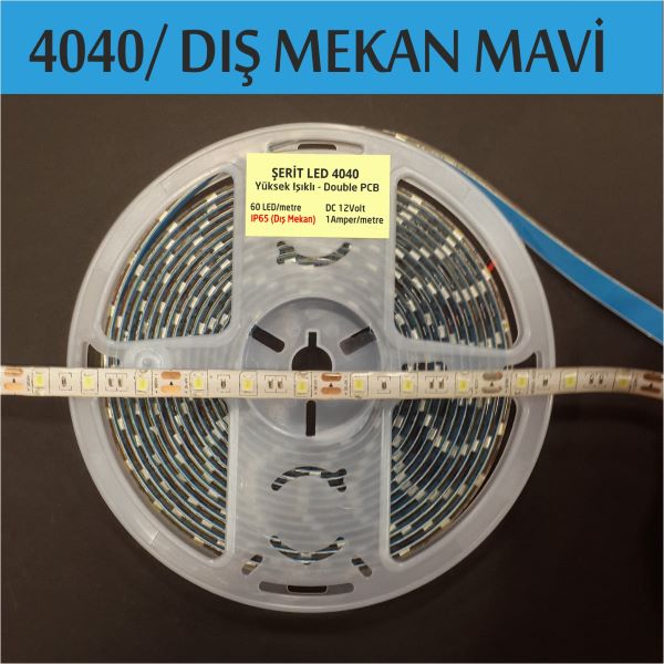 4040 Şerit Led Dış Mekan Mavi