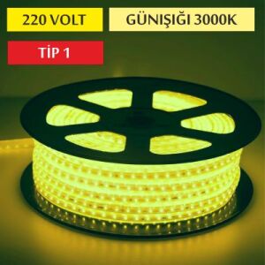 220V Şerit Led Tip 1 Günışığı 3000K