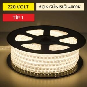 220V Şerit Led Tip1 Açık Günışığı 4000K