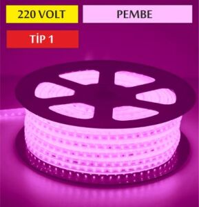 220V Şerit Led Tip 1 Pembe
