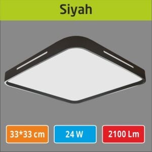 Sıva Üstü Led Panel 33x33 Siyah