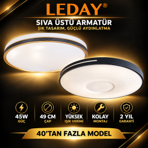 Sıva Üstü Led Panel 45W Siyah