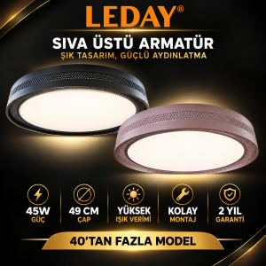 Sıva Üstü Led Panel Siyah Motif