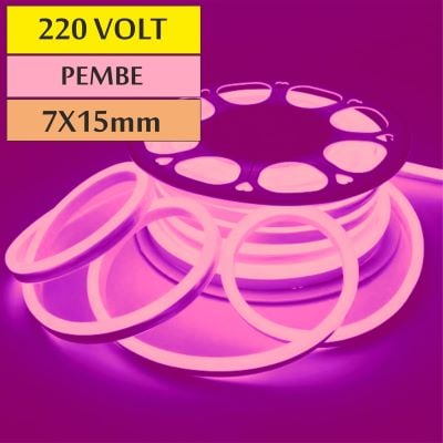 220 Volt Neon Led Pembe 7x15mm