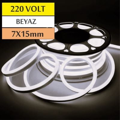 220 Volt Neon Led Beyaz 7x15mm