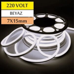 220 Volt Neon Led Beyaz 7x15mm