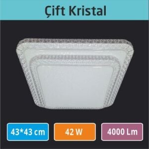Sıva Üstü Led Panel 43x43 Çift Kristal