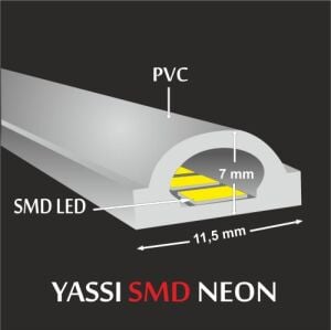 SMD YASSI NEON LED 220V - Günışığı 3000K