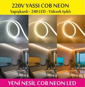 COB YASSI NEON LED 220V - Beyaz