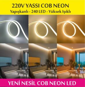 COB YASSI NEON LED 220V - Günışığı 3000K