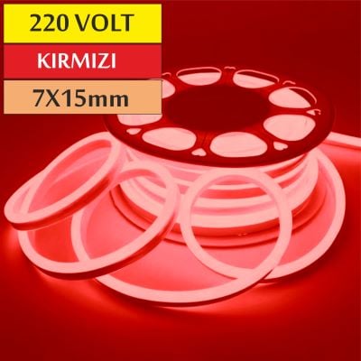 220 Volt Neon Led Kırmızı 7x15mm