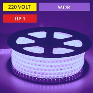 220V Şerit Led Tip 1 Mor