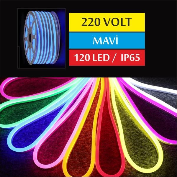 220 Volt Neon Led MAVİ 7x15 mm
