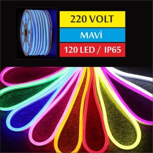 220 Volt Neon Led MAVİ 7x15 mm