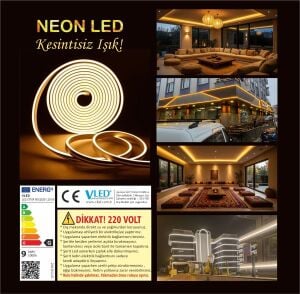 220 Volt Neon Led 6x12 mm (5 metre) KIRMIZI
