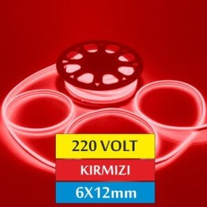 220 Volt Neon Led Kırmızı 6x12mm