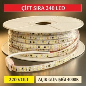 220V Çift Sıra Şerit Açık Günışığı 4000K